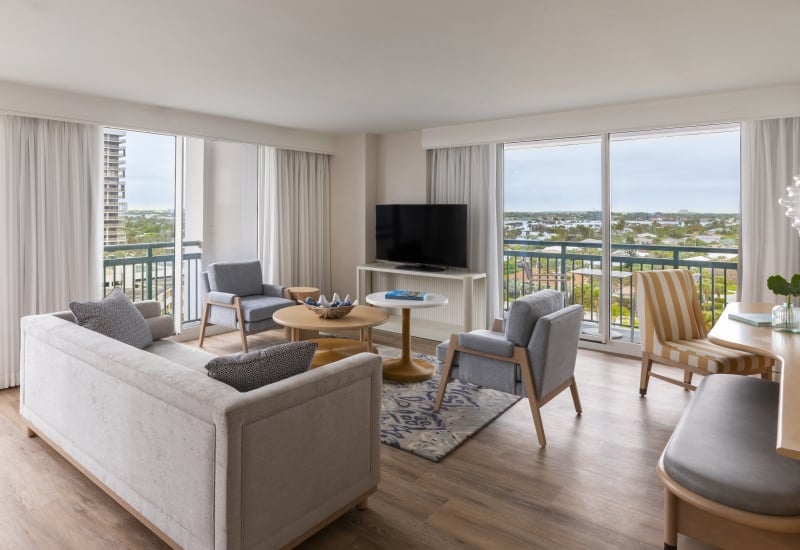 Beachfront suite overlooking West Palm Beach at The Singer Resort