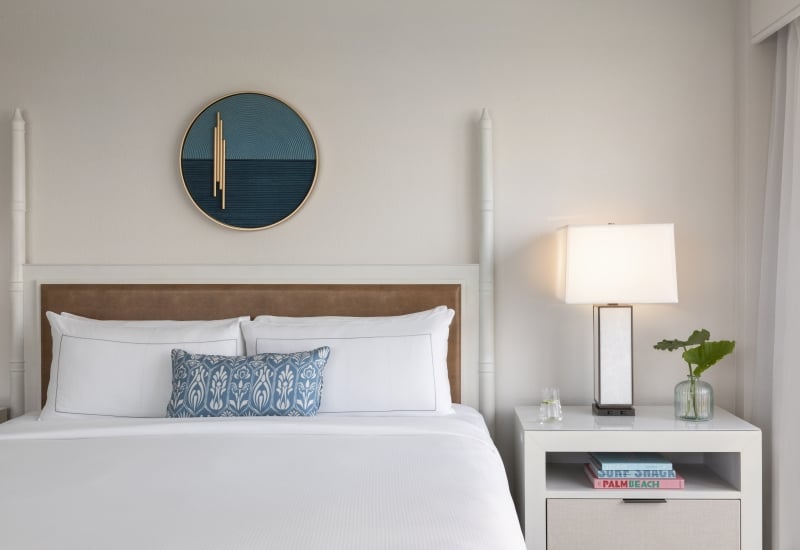 Guest room with premium amenities at The Singer Oceanfront Resort