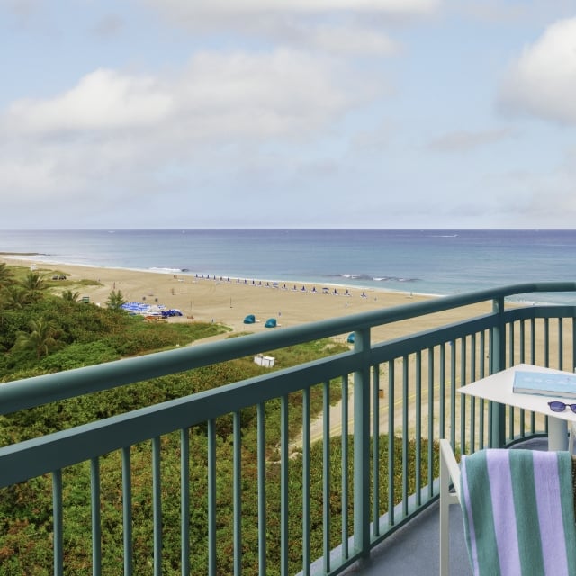 Balcony of a room at The Singer Oceanfront Resort
